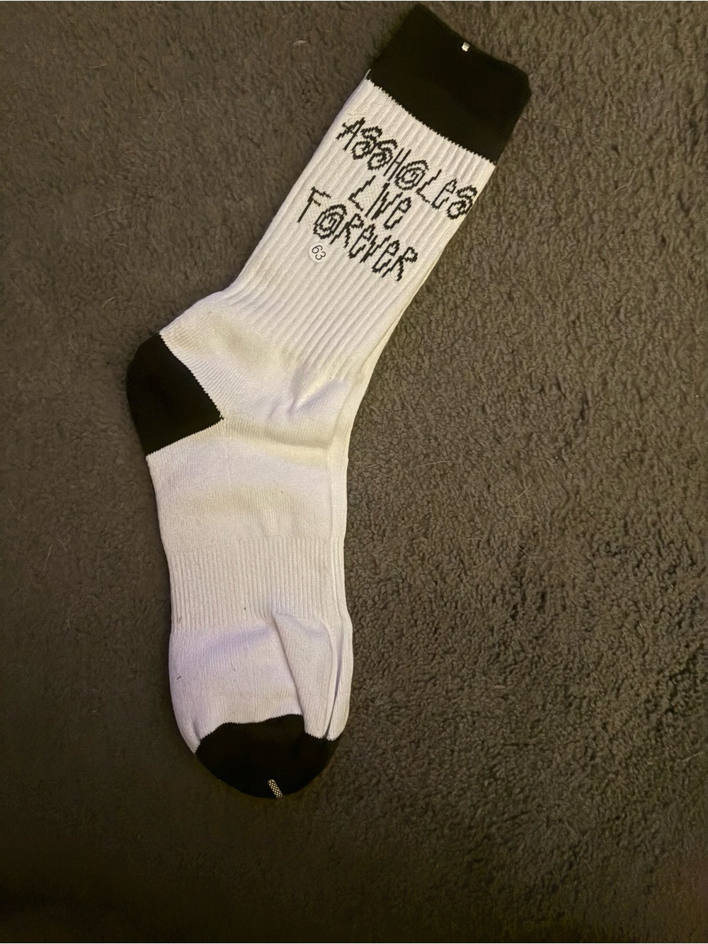 NWT A**holes Live Forever Adult Unisex Color Block Crew Socks, Unisex